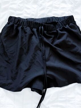 Women's Black Drawstring Lounge Shorts